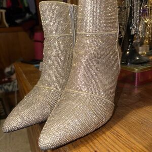 Sparkling Pointed Toe Ankle Boots
